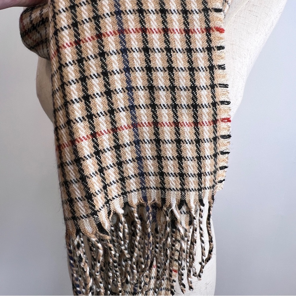 J. Crew NWT Classic Brown Plaid Fringe Scarf One Size - Picture 4 of 8